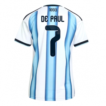 Billige Fotballdrakt Argentina Rodrigo De Paul #7 Replika Hjemmedrakt Dame VM 2026 Kortermet